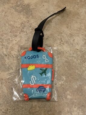 NWT Sojos Blue Luggage Tag with Travel Icons